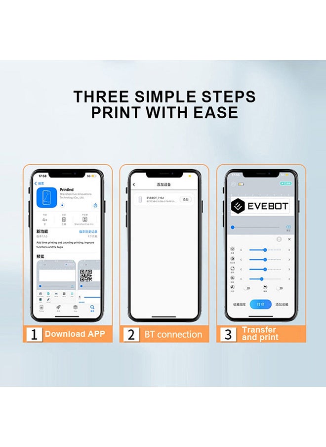PrintInd Handheld Printer Mini Portable Inkjet Tattoo Printer with Quick-dry Ink Cartridge BT Function APP Control