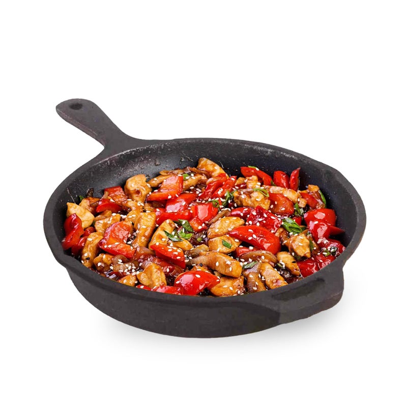 Add2cart Smooth cast Iron Fry pan, Medium, 25.4 cm/10 in., 1.7 liters, 2.2 kg; Induction-Friendly; nonstick; pre-Seasoned; 100% Pure and Toxin-Free; Black - Image 5