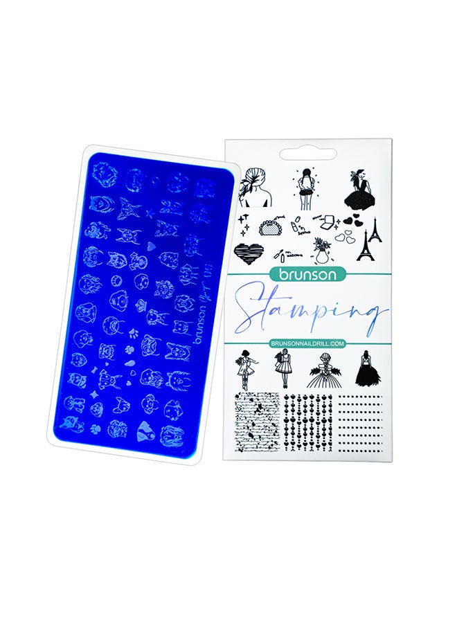 brunson Nail Art Stamping Plate Tools Set Stamping Plates Stamper Scraper Professional Plates for Salon and Home Multi Template Nail Stamp Kit Stencil Plates DIY Decorating Manicure Tools