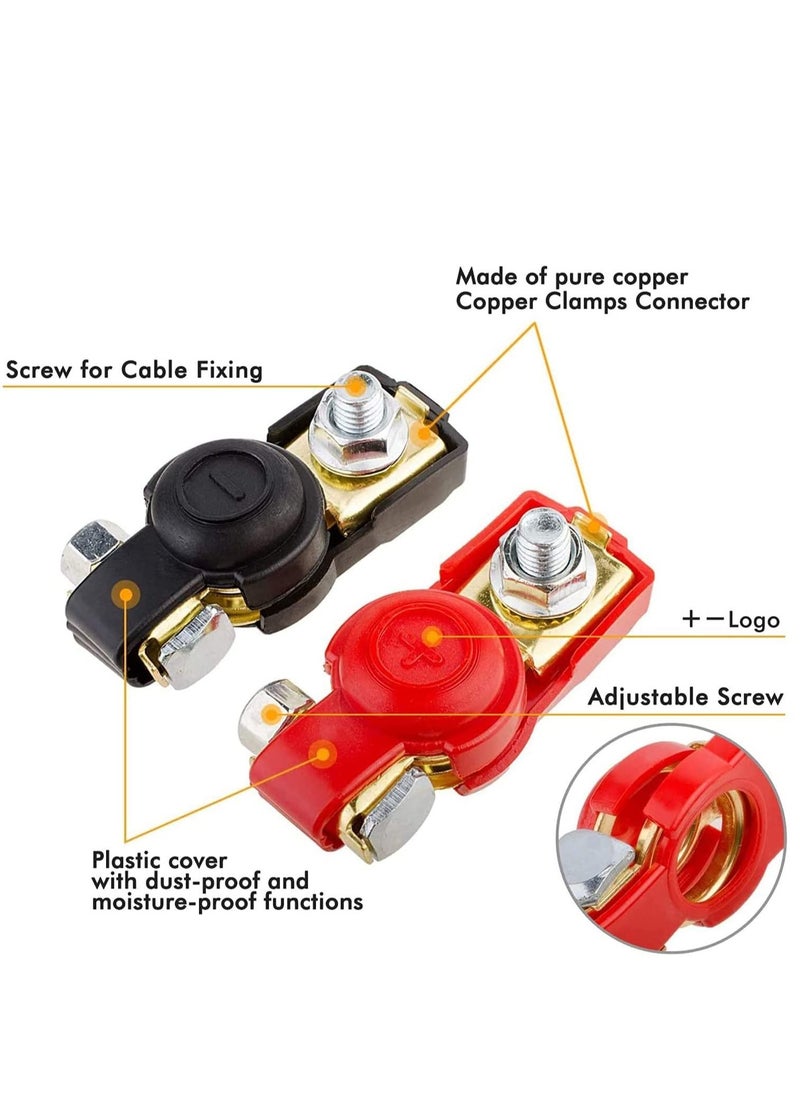 SYOSI - Car Battery Cable Terminal Clamps Connectors Top Post for Truck Red and Black Joint Protection Cover Applicated, Van, and More - Image 1