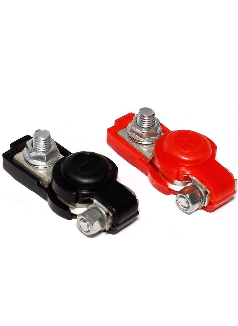 SYOSI - Car Battery Cable Terminal Clamps Connectors Top Post for Truck Red and Black Joint Protection Cover Applicated, Van, and More - Image 1