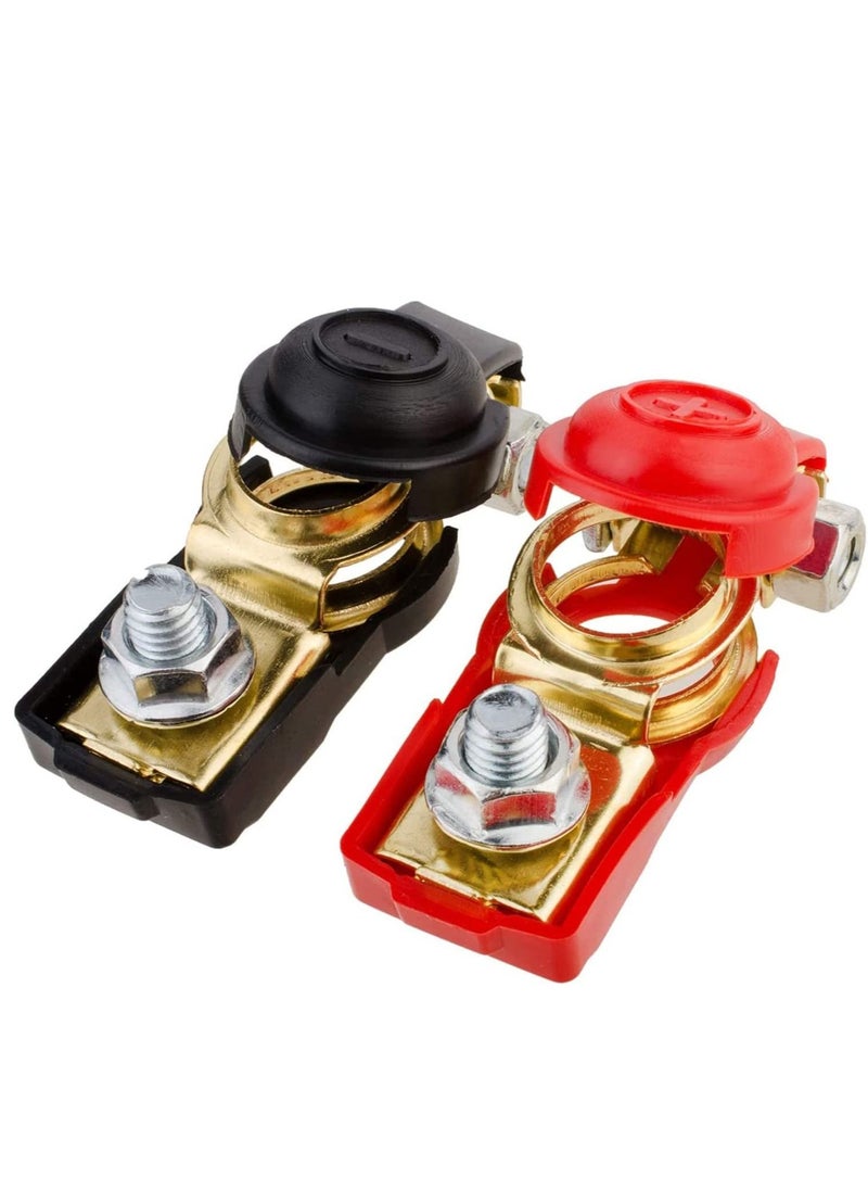 SYOSI - Car Battery Cable Terminal Clamps Connectors Top Post for Truck Red and Black Joint Protection Cover Applicated, Van, and More - Image 1