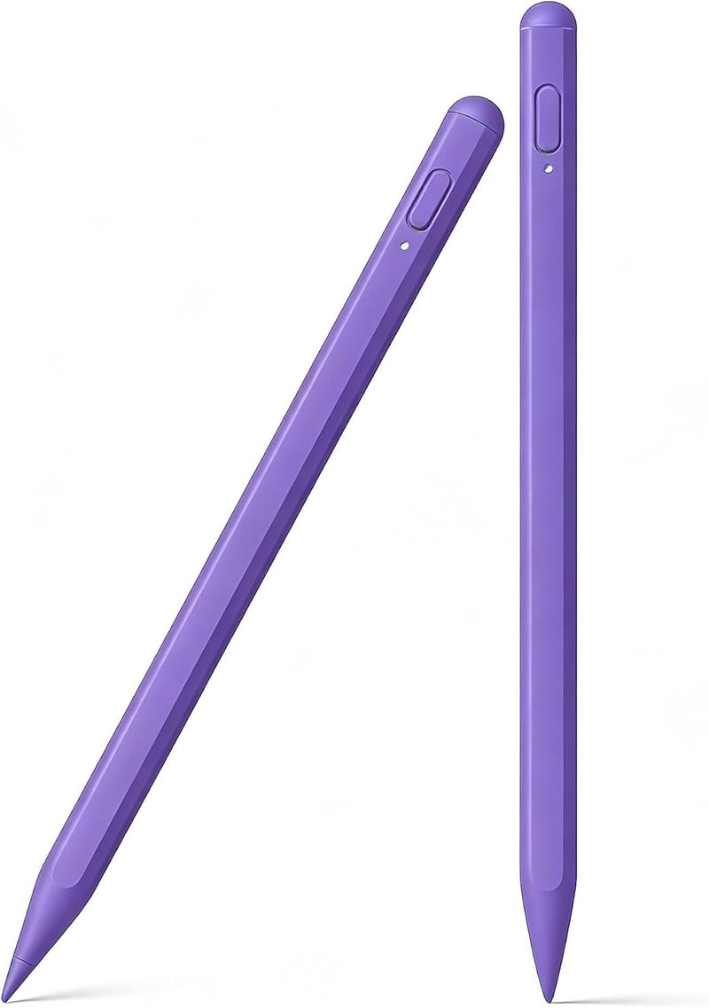 SuitMeeUp Stylus Pen for iPad 11th/10th 2018-2025,2Pack Apple Pen Palm Rejection Tilt Sensitivity Pixel Perfect for Apple iPad A16/11/10/9/8/7/6th,Pro 12.9"/11"/13" M5/M4,Air M3/M2/5/4/3,Mini A17/5/6th-Purple - Image 1
