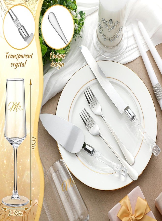 زهاو مجموعة زفاف زيهو المكونة من 12 قطعة، شموع كريستالية للوحدة مع كؤوس وحامل شموع، أكواب شمبانيا، مجموعة تقطيع الكيك، هدايا للعروسين لحفل الاستقبال، ديكور زفاف - Image 5