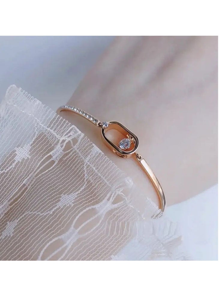 عام سوار مرصع بحجر مطلي بالذهب الوردي - Image 5