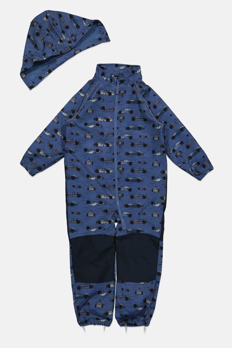 NAME IT Kids Girl Allover Print Romper, Blue  - Image 3