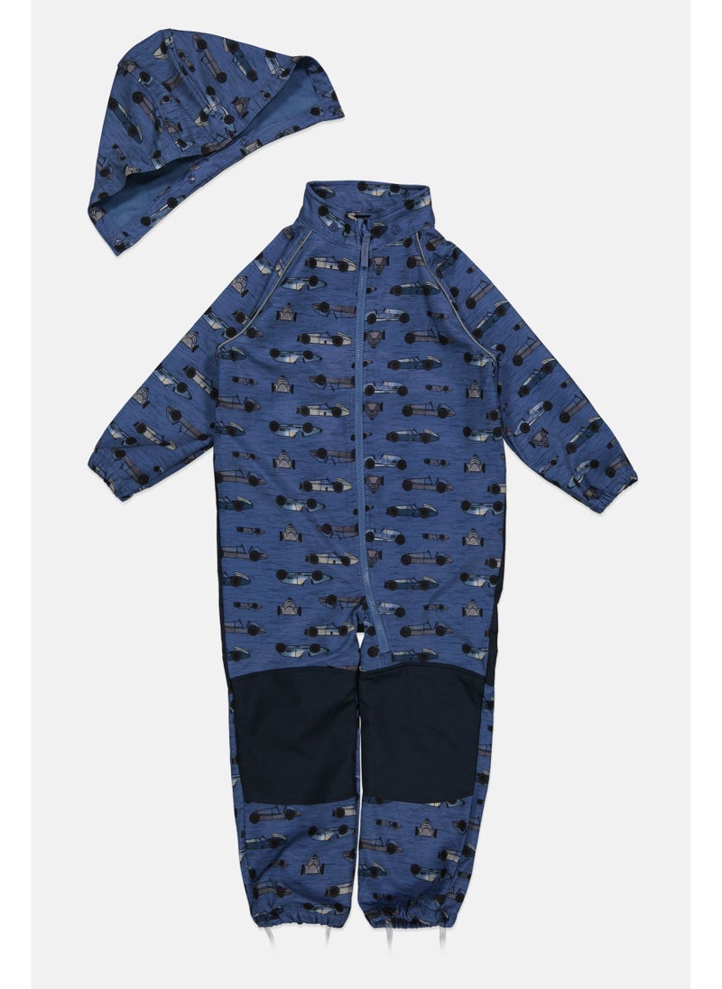 NAME IT Kids Girl Allover Print Romper, Blue  - Image 5