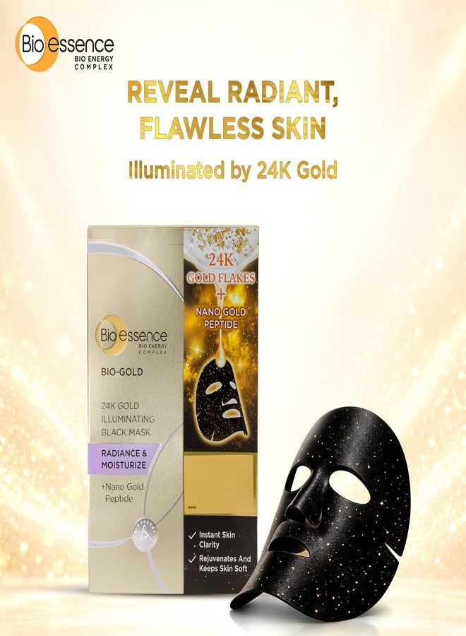 Bio Essence Bio- essence Bio-Gold 24K Illuminating Black Mask 25ml x 4sheets - Image 1