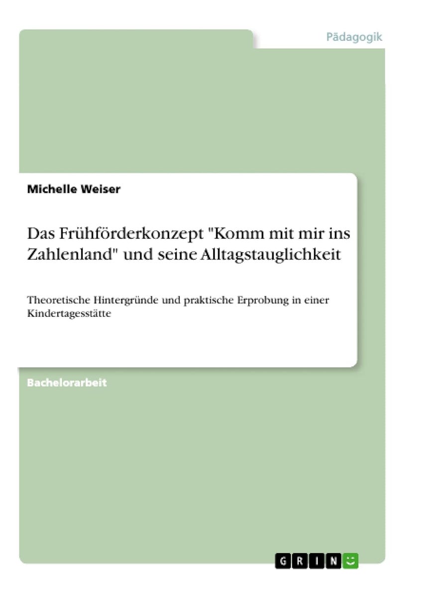 Das Frühförderkonzept "Komm mit mir ins Zahlenland" und seine Alltagstauglichkeit: Theoretische Hintergründe und praktische Erprobung in einer Kindertagesstätte 