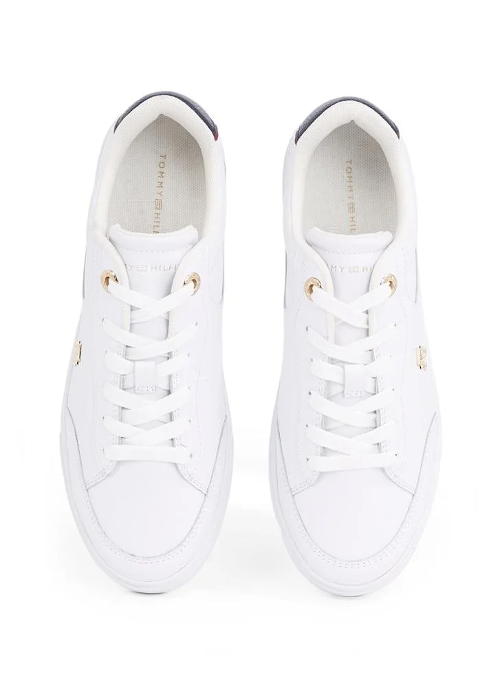 تومي هيلفيغر Logo Detail Lace Up Low Top Sneakers