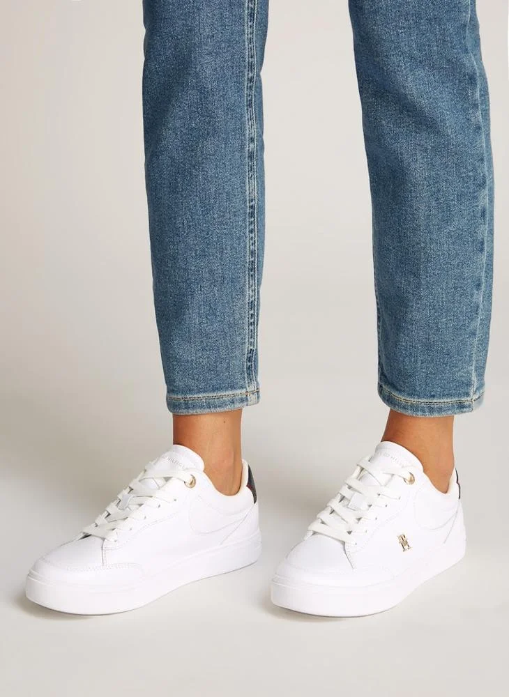 تومي هيلفيغر Logo Detail Lace Up Low Top Sneakers
