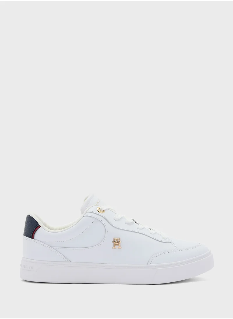 تومي هيلفيغر Logo Detail Lace Up Low Top Sneakers