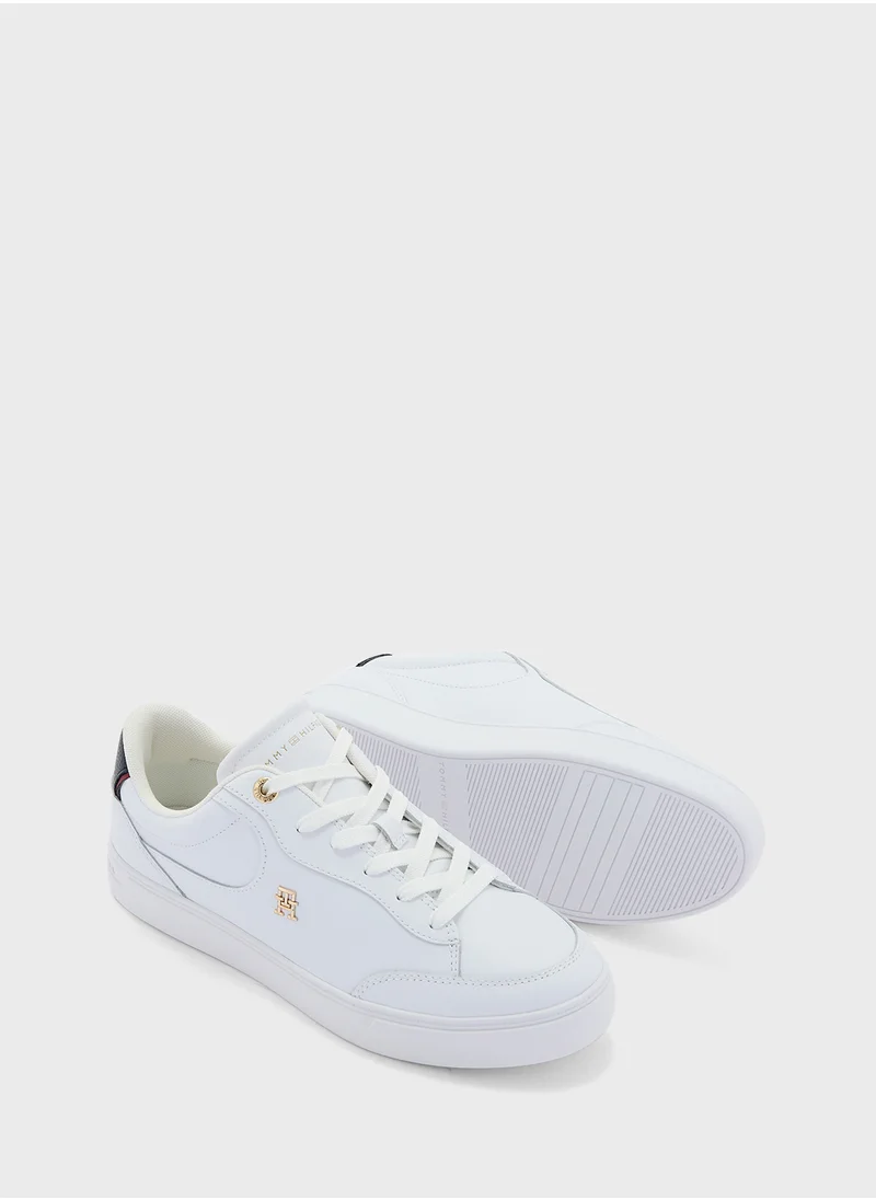 تومي هيلفيغر Logo Detail Lace Up Low Top Sneakers
