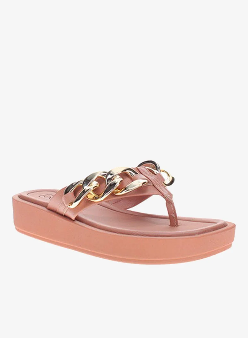 Beira Rio Ladies Flat Sandals Nude | Made In Brazil