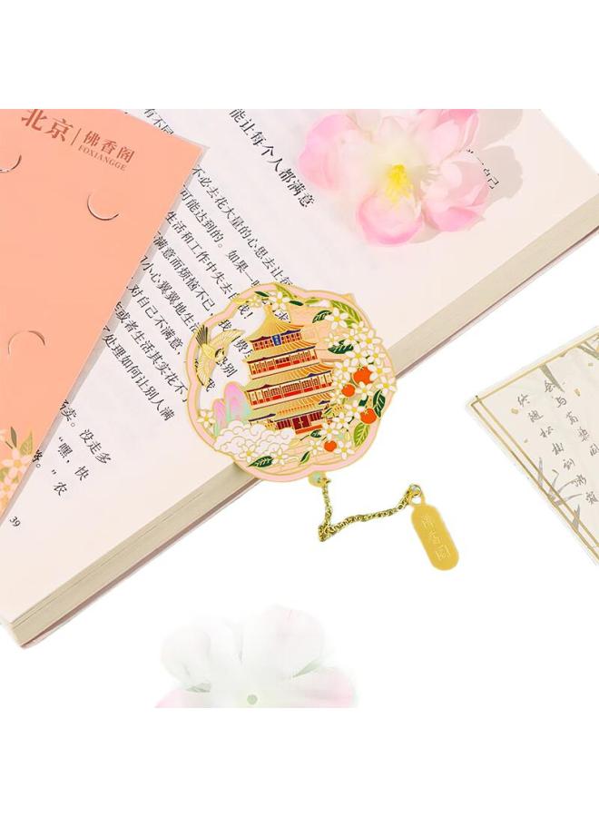 Tatanice Bookmark, Metal Bookmark, Creative Cultural And Creative Gift, Creative Forbidden City Style Book Clip, Birthday Gift, Souvenir, Beijing Four Scenery Bookmark - Fuxiang Pavilion - Image 1
