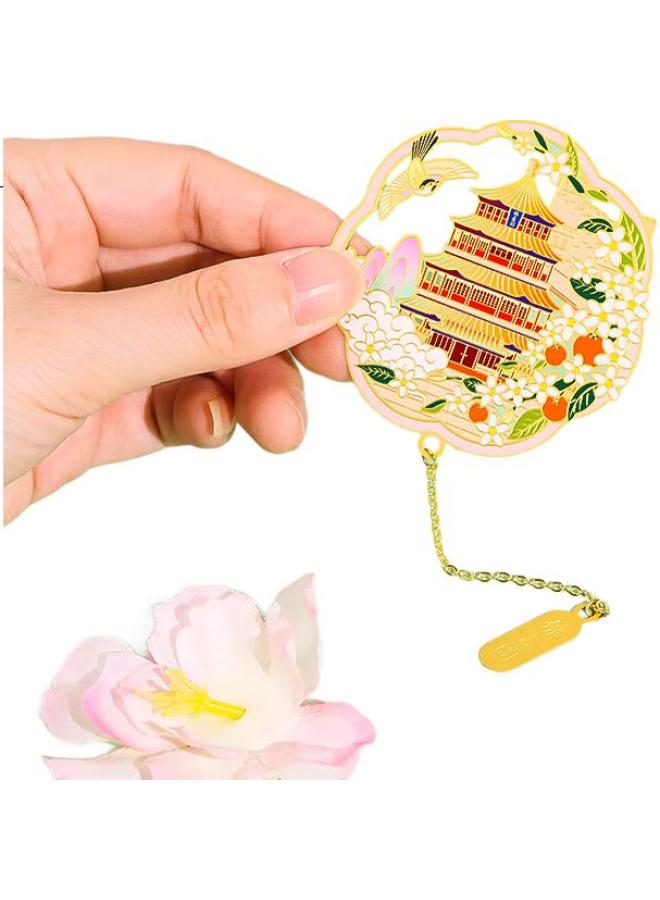 Tatanice Bookmark, Metal Bookmark, Creative Cultural And Creative Gift, Creative Forbidden City Style Book Clip, Birthday Gift, Souvenir, Beijing Four Scenery Bookmark - Fuxiang Pavilion - Image 3