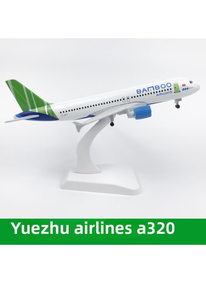 20cm Simulation Aircraft Model Yuezhu Aviation A320 Alloy With Wheels Static Ornaments Airplane Model Toy Gift-Color:20cm Yuezhu A320  - Image 1
