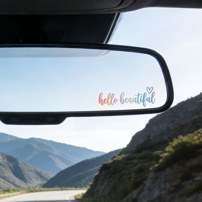 BDFHYK Vemfare Hello Beautiful Car Stickers 3 Pcs Funny Bumper Car Decals for Women Rear View Mirror Accessories Automotive Decals Affirmation Cars Decorations for Vehicles Window - Image 3