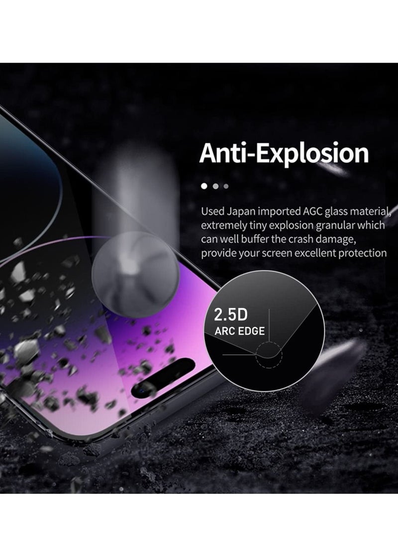 BORTONY Screen Protector for 14 Pro Max Sensor Protection Dynamic Island Case Friendly Tempered Glass Film 9H Hardness HD Clear For Apple iPhone 14 Pro Max [6.7 inch] - Image 3