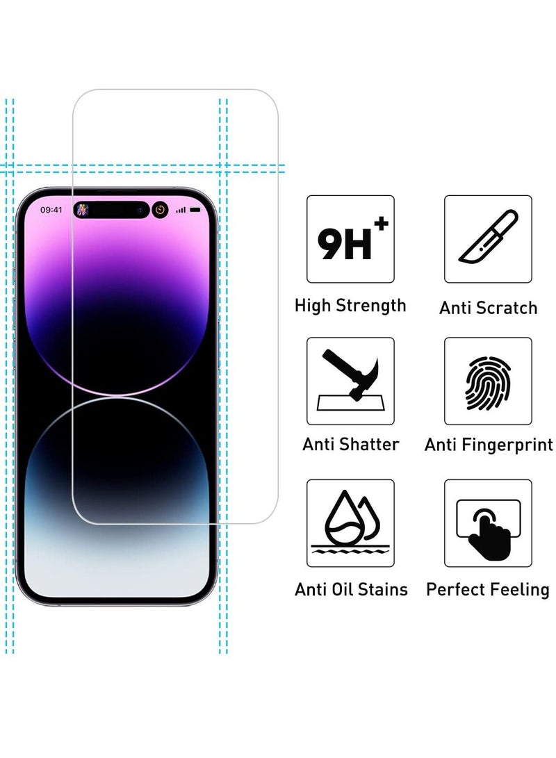 BORTONY Screen Protector for 14 Pro Max Sensor Protection Dynamic Island Case Friendly Tempered Glass Film 9H Hardness HD Clear For Apple iPhone 14 Pro Max [6.7 inch] - Image 5