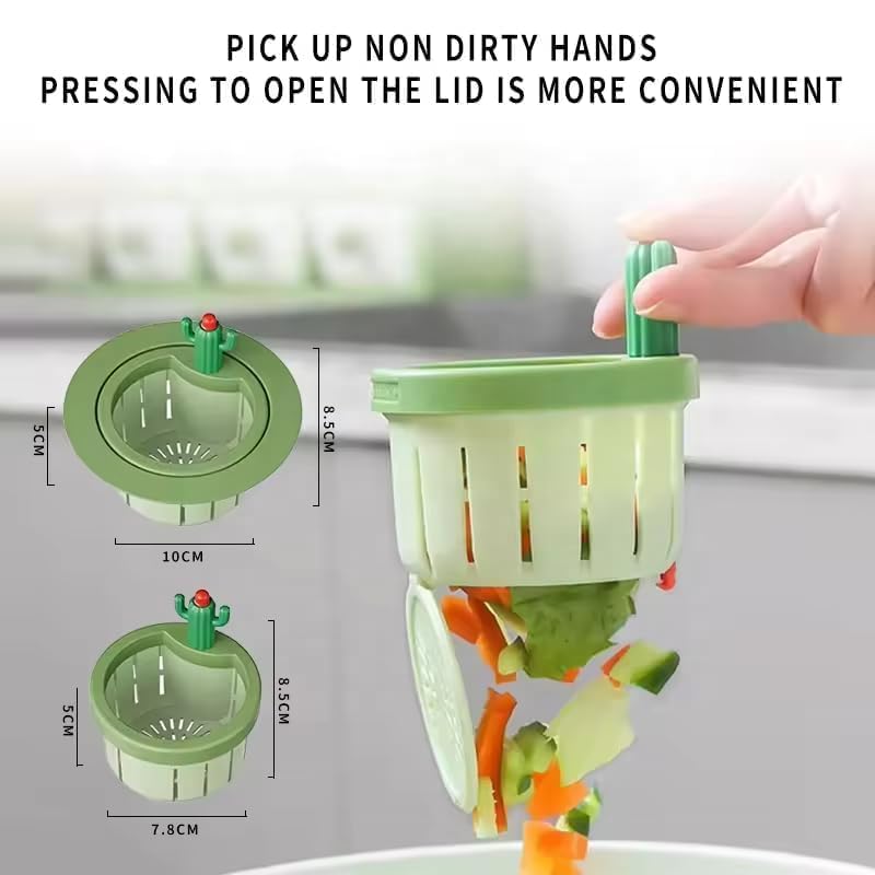VIDORA Cactus Kitchen Sink Drain Strainer - Automatic Dumping Basket & Kitchen Waste Collector | Multi-Functional Sink Draining Basket Filter | Easy Press Filter Net Lifting Basket - Image 4
