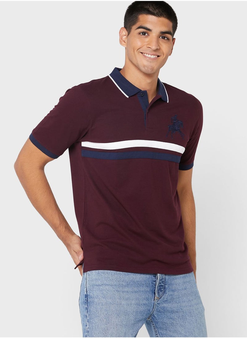Seventy Five Chest Stripe Polo Shirt  - Image 1