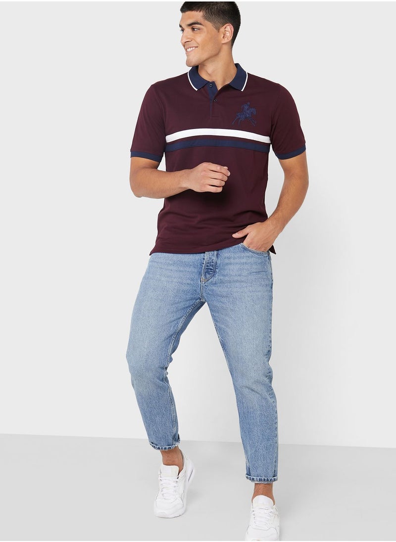Seventy Five Chest Stripe Polo Shirt  - Image 4