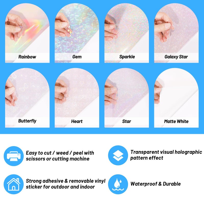 TECKWRAP Sticker Paper for Inkject Printer Holographic Laminating Sheets Matte Inkjet Printable Vinyl 8.26" x 11.69" A4 36 Sheets Printer Paper Vinyl Stickers Waterproof Photo Paper - Image 3