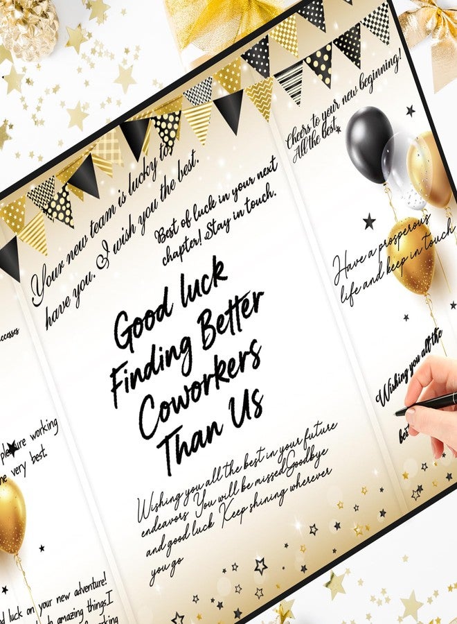 Roetyce Coworker Farewell Decorations, Black Gold Good Luck Finding Better Coworkers Than Us Guest Book Jumbo Card, Farewell Signature Board Gift, Going Away/Goodbye Party Supplies for Job Change - Image 4