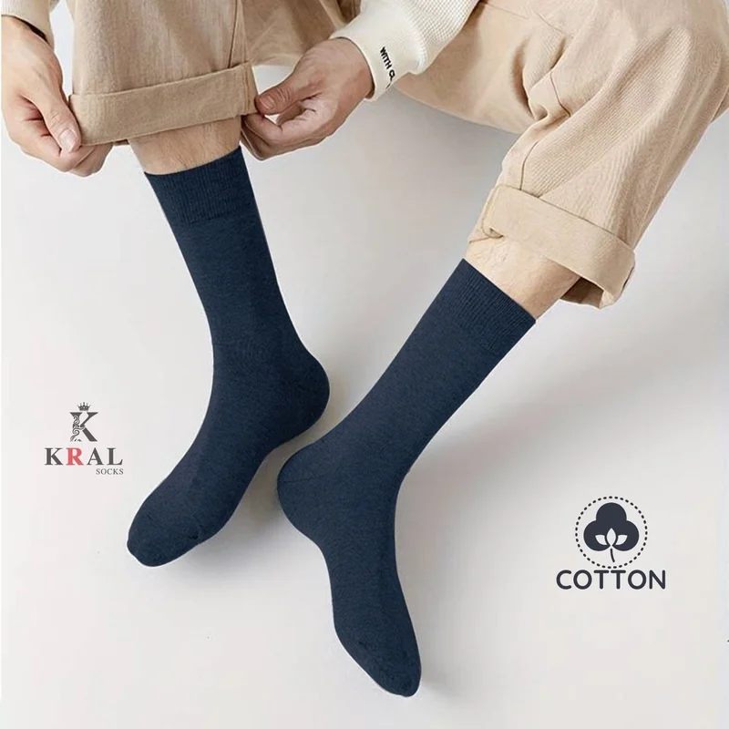 Kral Socks 10 Pieces Summer Combed Cotton Men's Medium Long Socks Perfumed
