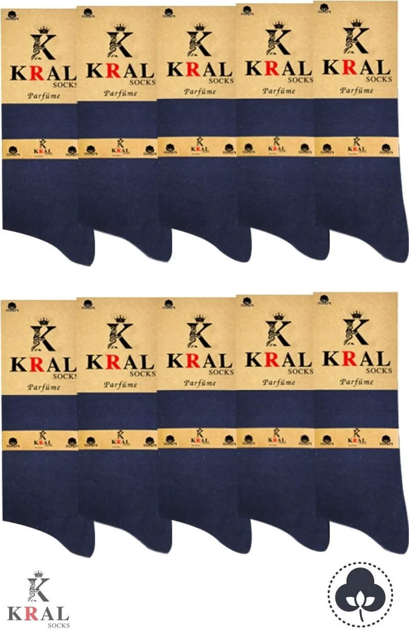 Kral Socks 10 Pieces Summer Combed Cotton Men's Medium Long Socks Perfumed