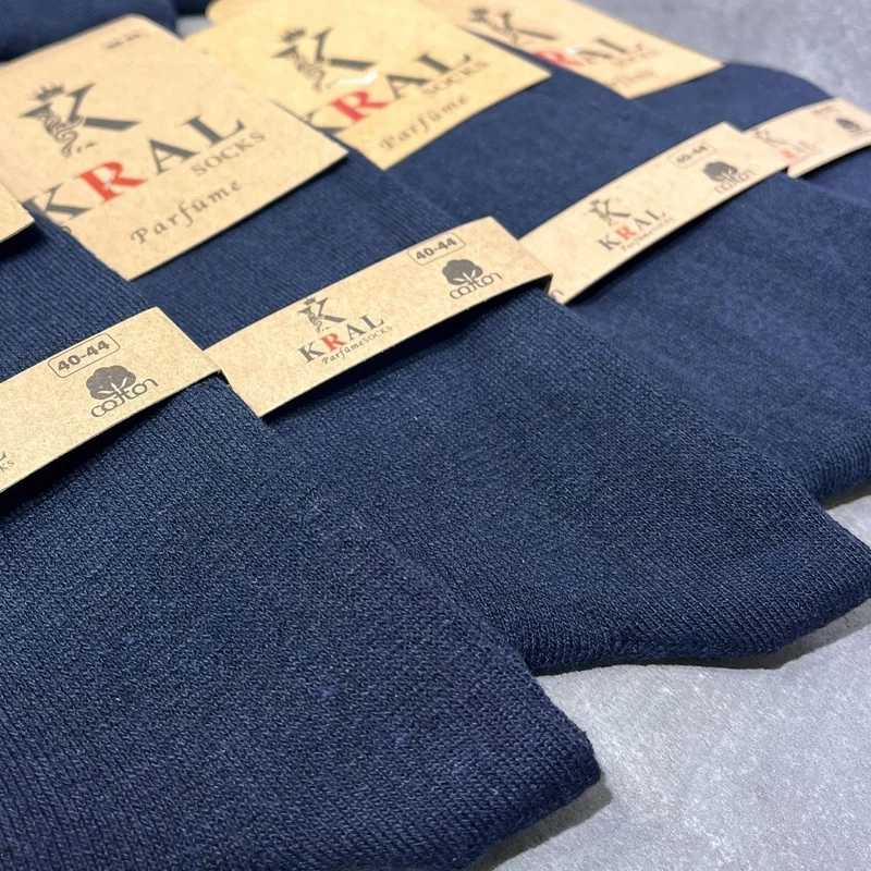 Kral Socks 10 Pieces Summer Combed Cotton Men's Medium Long Socks Perfumed