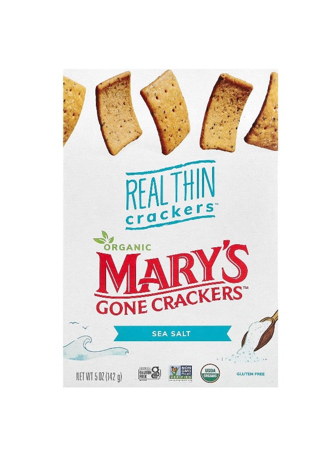 Mary's Gone Crackers Mary's Gone Crackers, Organic Real Thin Crackers, Sea Salt, 5 oz (142 g)  - Image 1