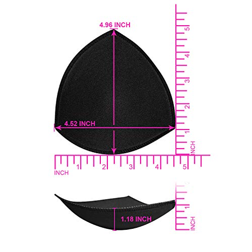 TopBine Bra Pads Inserts Women's Sports Cups Bra Replacement Insert for Bikini Swimsuit (3 Pairs B/C Black) - Image 2