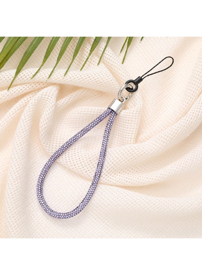 NIBEMINENT Beaded Phone Lanyard, Anti Lost Removable Wrist Strap, Sparkling Rhinestones Bracelet Pendant, Phone Keychain Lanyard,K2648/Purple - Image 1