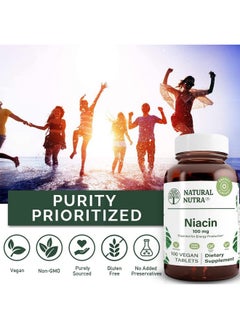 Natural Nutra Niacin As Nicotinic Acid (Vitamin B3) Supplement For Boost Energy Improves Digestion Brain Function Non Gmo Gluten Free 100 Mg (100 Tablets Pack Of 3)  - Image 5