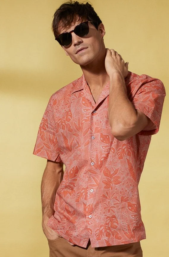 فيكونت أ. قميص فلورال برتقالي محروق قطن %