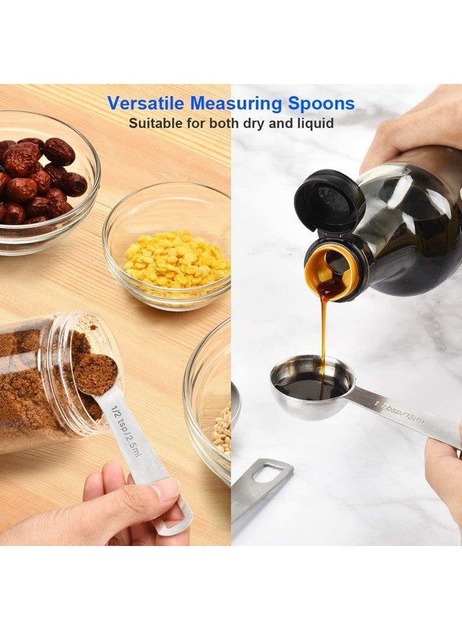 Homepixi Stainless Steel Measuring Spoons Set (Set of 11) Include 9 Stainless Steel Measuring Spoons, Egg Whisk and Measuring Ruler Scrape, Teaspoon Tablespoon Set for Cooking and Baking - Image 5