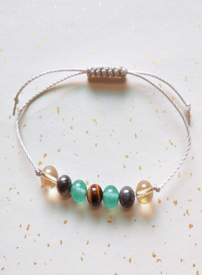 LFaize Money Maker, Pyrite, Aventurine, Tiger Eye, Citrine, Meditation, Wealth, Abundance, Prosperity, String Bracelet - Image 2