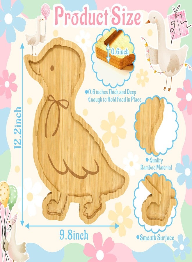 Easma 1PCS Wooden Goose Party Decoration One Silly Goose Birthday Decor Charcuterie Boards for Tabletop Geese Baby Shower Serving Tray Fillable Food Plates Tableware for Baby Girl Boy 1st Birthday Supply - Image 4