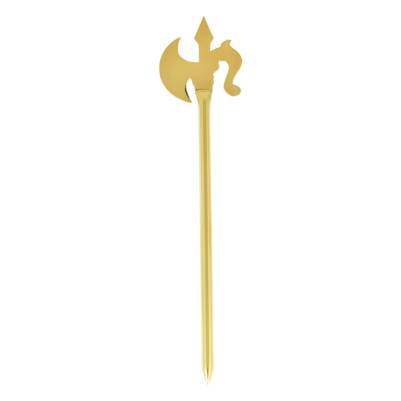 memoir Brass Gold Plated Miniature Parshuram Farsa Durga Kaali Weapon Stick Hindu Pooja Item Temple Accessory for Home Decor - Image 1