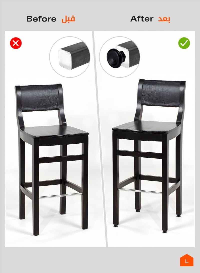 لوازم طقم مسمار رجل طاولة 12 ملم مكون من 4 قطع - قواعد تثبيت قابلة للتعديل مع قاعدة بلاستيكية مقاومة للانزلاق ومسمار مقاوم للتآكل - مثالي للطاولات، الأرفف، قواعد الآلات، والمعدات - Image 4