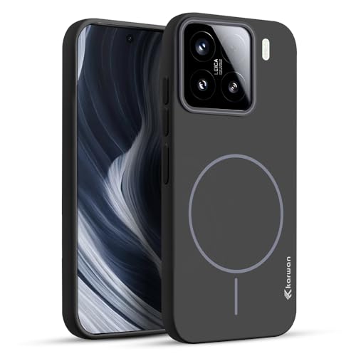 KARWAN®️Magnetic Ultra Slim-Fit Back Case Cover for Mi 15 Pro |Hard PC Case Cover| Ultra-Thin & Light Weight with [Ultra Premium Feel] Case for Mi 15 Pro(6.7")(Black) - Image 1
