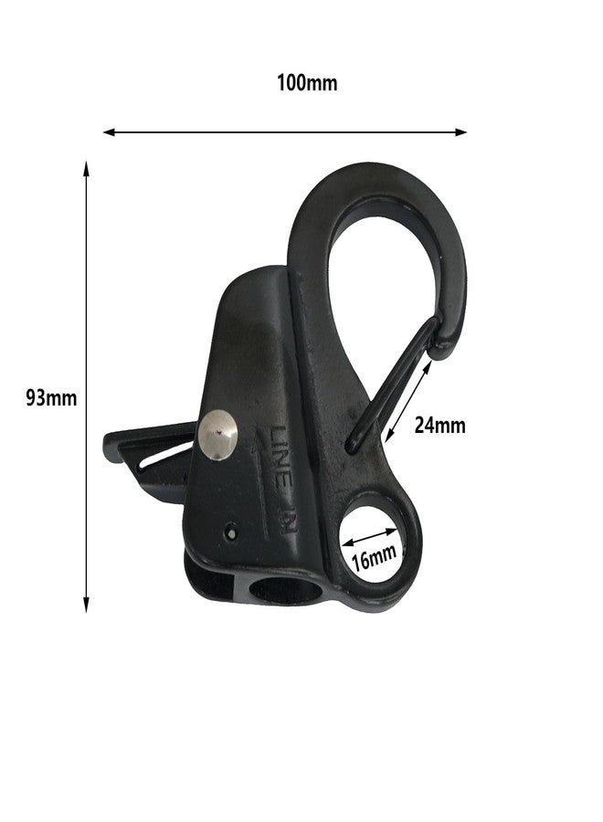 heyous Stainless Steel Black Boat Anchor Hook 3/8inch Yacht Boat Rope Threading Hook Fender Adjustment Sliding Rope Threading Hook Knotless Anchor System - Image 3