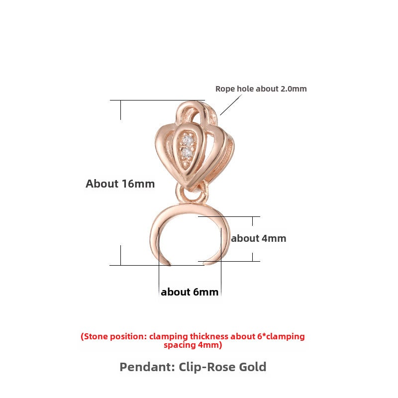 Generic New S925 Silver Bead Clasp Pendant KTJ-2474 Rose Gold 