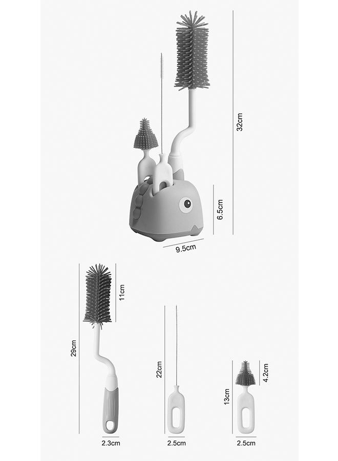 ZCM-HAPPY 4-Piece 360 Degree Rotating Bottle Cleaning Brush Set for Cleaning Baby Bottles, Pacifiers, Sports Bottles, Vases and Glassware - Image 2