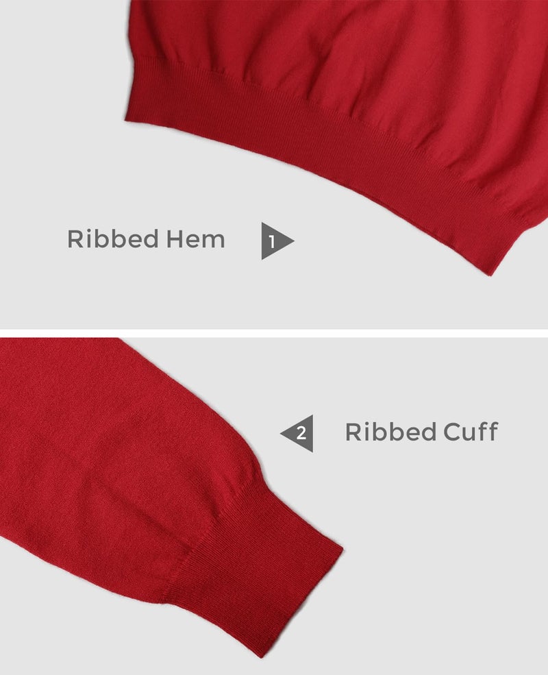 QUALFORT Women's Red Crewneck Sweater Pullover Soft Knitted Pullover Tops Large - Image 4