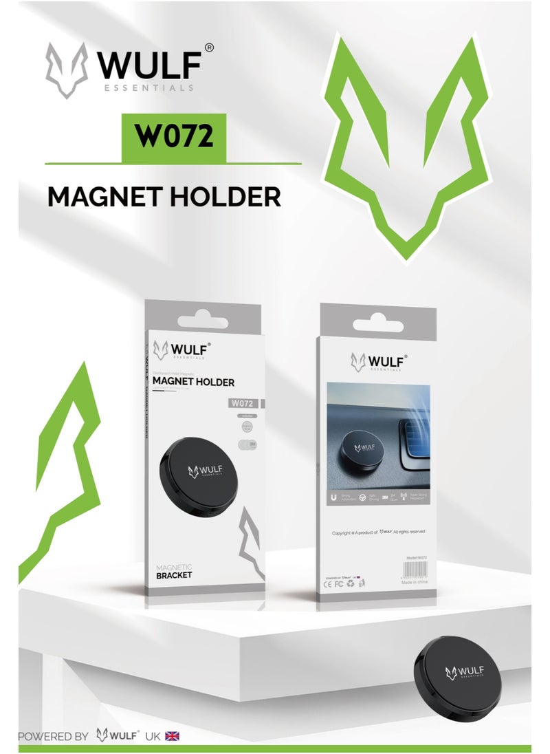Wulf Essentials WULF Essentials W072 Magnetic Dashboard Phone Holder – Metal Base with 3M Adhesive & Magnet Sheet 