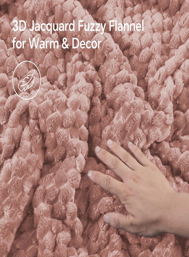 بيديليت طقم لحاف BEDELITE Fluffy Queen - لحاف ناعم من الصوف بلون وردي باهت لسرير بحجم كوين، طقم مفروشات فاخر ودافئ لفصل الشتاء، طقم سرير ناعم مكون من 3 قطع (لحاف واحد، غطاءان للوسائد) - Image 2