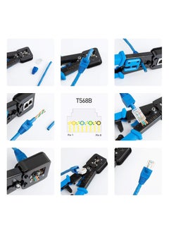CivON Civon Crimping Tool RJ45 Tool Kit Cat5 Cat5e Cat6 50PCS RJ45 Pass Through Connectors 50PCS Covers Network Cable Tester Wire KD 1 Punch Down Pass Through Tool kit  - Image 3